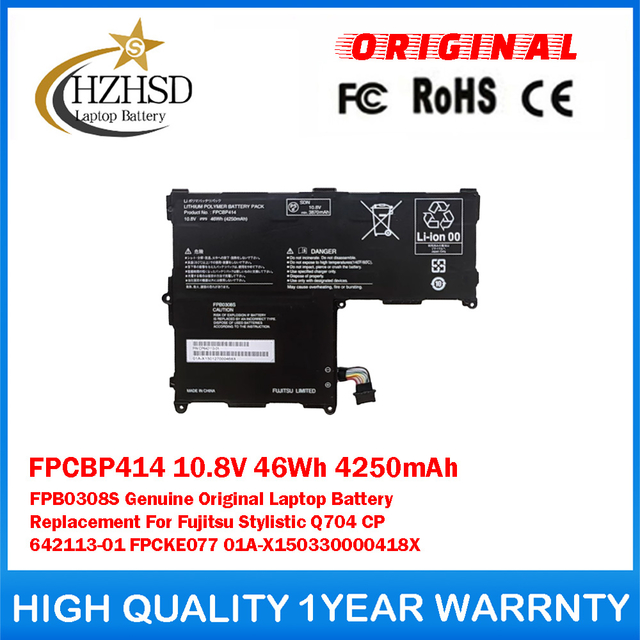 FPCBP414 10.8V 46Wh 4250mAh FPB0308S Genuine Original Laptop Battery Replacement For Fujitsu Stylistic Q704 CP 642113-01 FPCKE077 01A-X150330000418X