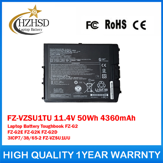 FZ-VZSU1TU 11.4V 50Wh 4360mAh Genuine Original Laptop Battery For Panasonic Toughbook FZ-G2 FZ-G2E FZ-G2K FZ-G2D 3​ICP7/38/65-2 FZ-VZSU1UU