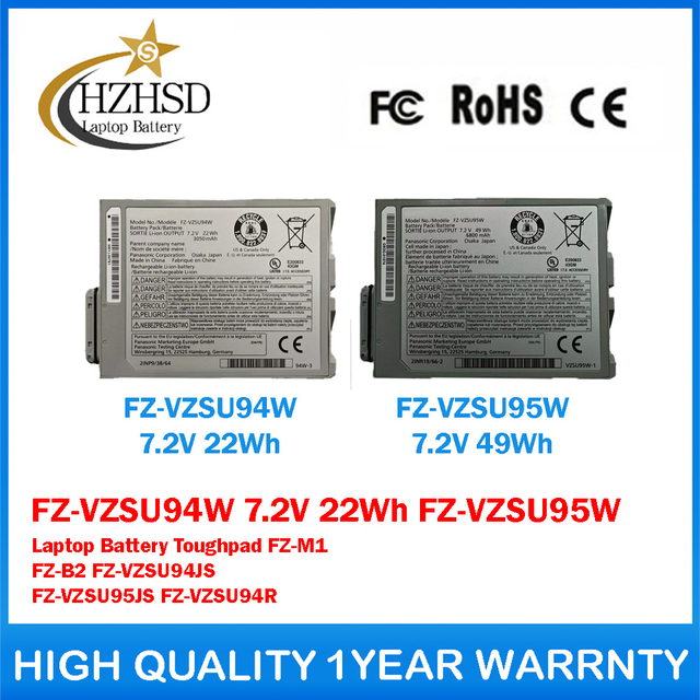 FZ-VZSU94W 7.2V 22Wh FZ-VZSU95W 7.2V 49Wh Genuine Original Laptop Battery For Panasonic Toughpad FZ-M1 FZ-B2 FZ-VZSU94JS FZ-VZSU95JS FZ-VZSU94R