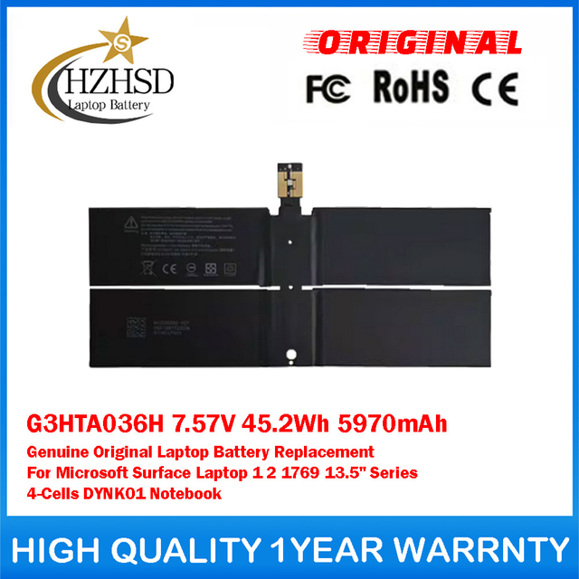 G3HTA036H 7.57V 45.2Wh 5970mAh DYNK01 Genuine Original Laptop Notebook Battery Replacement For Microsoft Surface 1st Gen 1769 2017 High Quality Batteries