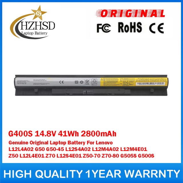 G400S 14.8V 41Wh 2800mAh Genuine Original Laptop Battery For Lenovo L12L4A02 G50 G50-45 L12S4A02 L12M4A02 L12M4E01 Z50 L12L4E01 Z70 L12S4E01 Z50-70 Z70-80 G505S G500S