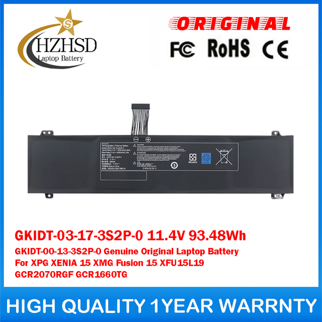 GKIDT-03-17-3S2P-0 11.4V 93.48Wh GKIDT-00-13-3S2P-0 Genuine Original Laptop Battery For XPG XENIA 15 XMG Fusion 15 XFU15L19 GCR2070RGF GCR1660TG