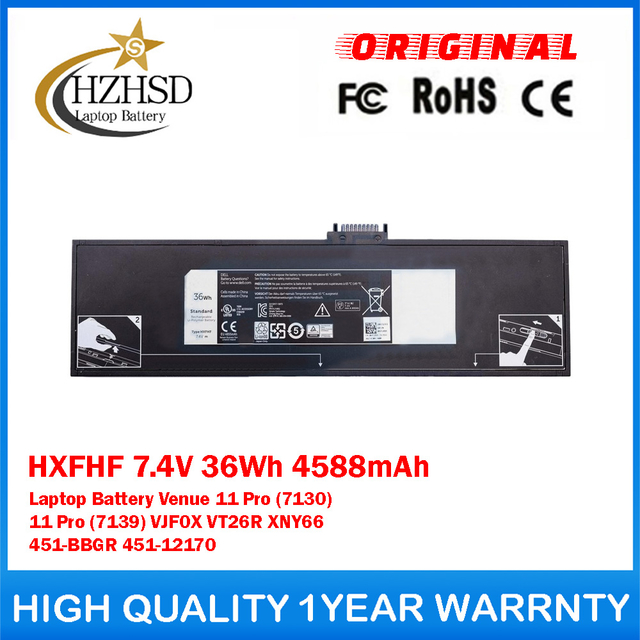 HXFHF 7.4V 36Wh 4588mAh Genuine Original Laptop Battery For Dell Venue 11 Pro (7130) 11 Pro (7139) VJF0X VT26R XNY66 451-BBGR 451-12170