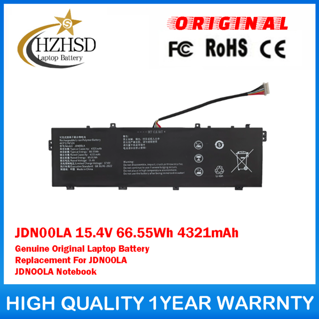 JDN00LA 15.4V 66.55Wh 4321mAh Genuine Original Laptop Battery Replacement For HUAWEI JDN00LA JDNOOLA Notebook