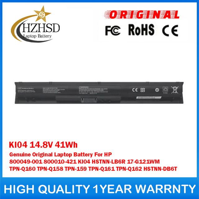 KI04 14.8V 41Wh Genuine Original Laptop Battery For HP 800049-001 800010-421 KI04 HSTNN-LB6R 17-G121WM TPN-Q160 TPN-Q158 TPN-159 TPN-Q161 TPN-Q162 HSTNN-DB6T