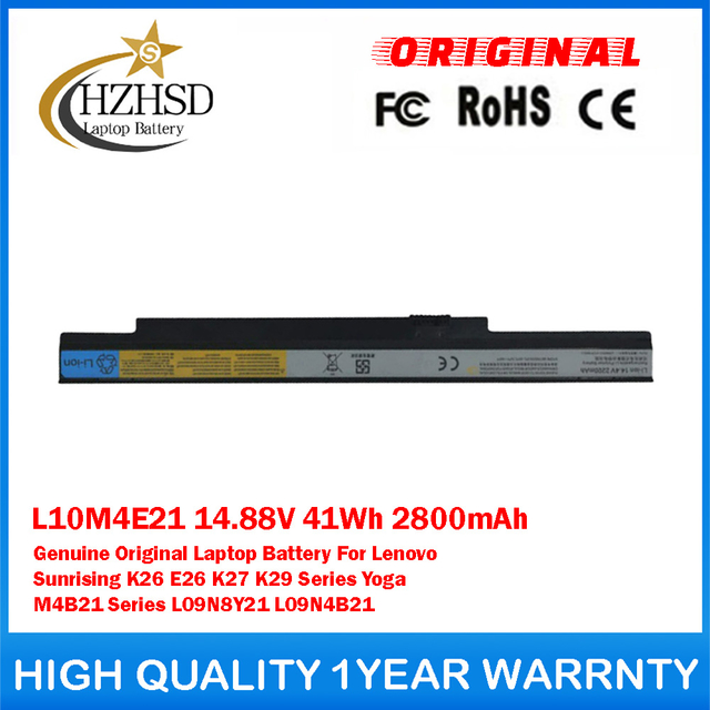 L10M4E21 14.88V 41Wh 2800mAh Genuine Original Laptop Battery For Lenovo Sunrising K26 E26 K27 K29 Series Yoga M4B21 Series L09N8Y21 L09N4B21