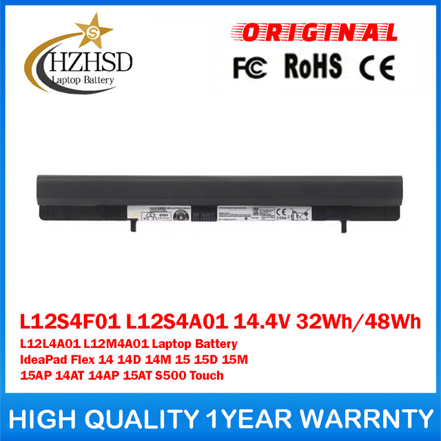 L12S4F01 L12S4A01 14.4V 32Wh/48Wh Genuine Original L12L4A01 L12M4A01 Laptop Battery For Lenovo IdeaPad Flex 14 14D 14M 15 15D 15M 15AP 14AT 14AP 15AT S500 Touch