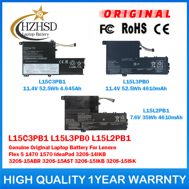 L15C3PB1 L15L3PB0 L15L2PB1 Genuine Original Laptop Battery For Lenovo Flex 5 1470 1570 IdeaPad 320S-14IKB 320S-15ABR 320S-15AST 320S-15IKB 320S-15ISK