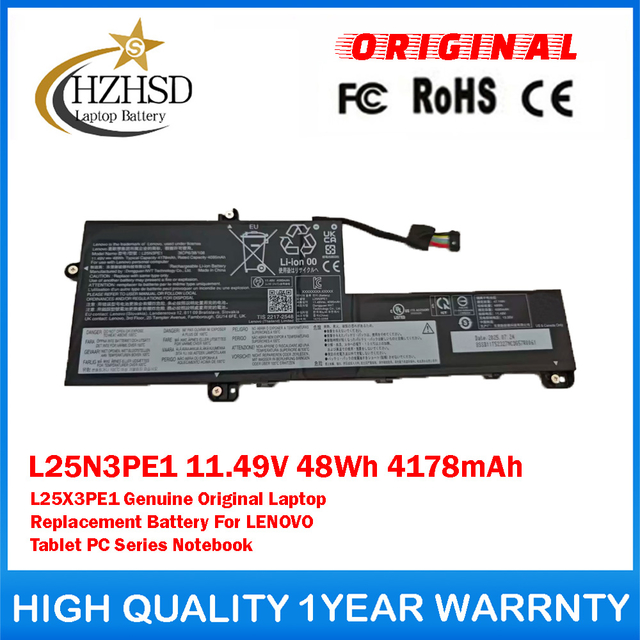 L25N3PE1 11.49V 48Wh 4178mAh L25X3PE1 Genuine Original Laptop Replacement Battery For LENOVO Tablet PC Series Notebook