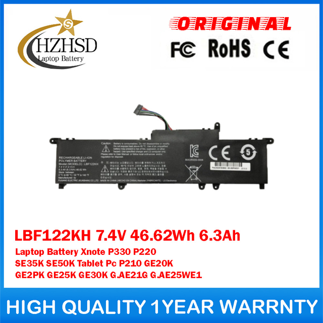 LBF122KH 7.4V 46.62Wh 6.3Ah Genuine Original Laptop Battery For LG Xnote P330 P220 SE35K SE50K Tablet Pc P210 GE20K GE2PK GE25K GE30K G.AE21G G.AE25WE1