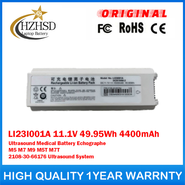 LI23I001A 11.1V 49.95Wh 4400mAh Ultrasound Medical Battery For MINDRAY Echographe M5 M7 M9 M5T M7T 2108-30-66176 Ultrasound System