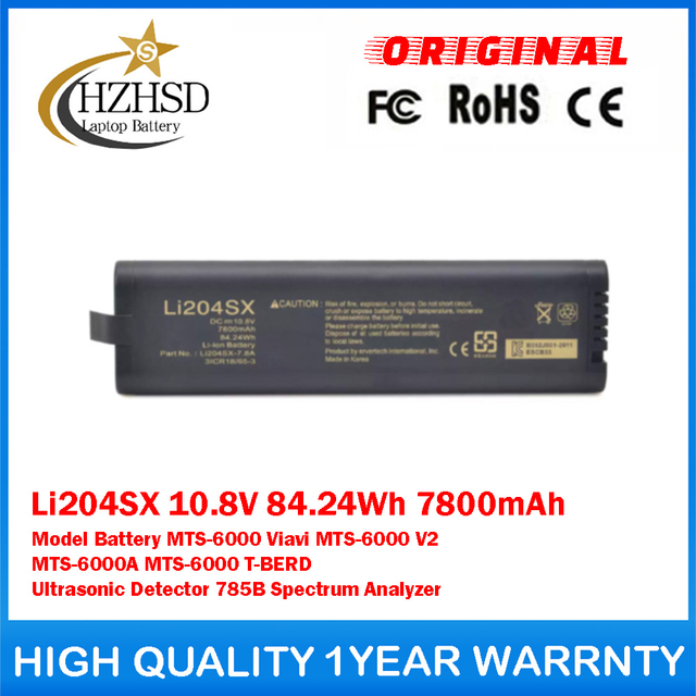 Li204SX 10.8V 84.24Wh 7800mAh Model Battery For OTDR JDSU MTS-6000 Viavi MTS-6000 V2 MTS-6000A MTS-6000 T-BERD For Phascan Ultrasonic Detector 785B Spectrum Analyzer