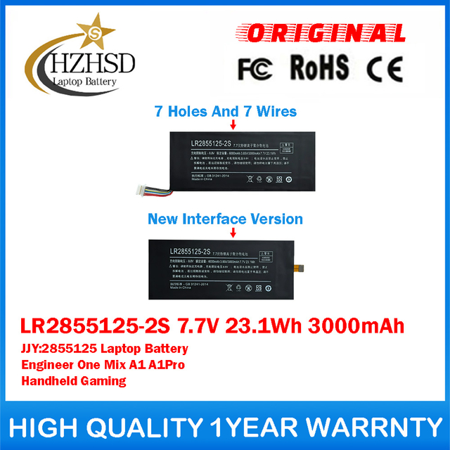 LR2855125-2S 7.7V 23.1Wh 3000mAh JJY:2855125 Genuine Original Laptop Battery For One-Netbook Engineer One Mix A1 A1Pro Handheld Gaming