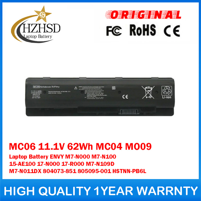MC06 11.1V 62Wh MC04 MO09 Genuine Original Laptop Battery For HP ENVY M7-N000 M7-N100 15-AE100 17-N000 17-R000 M7-N109D M7-N011DX 804073-851 805095-001 HSTNN-PB6L