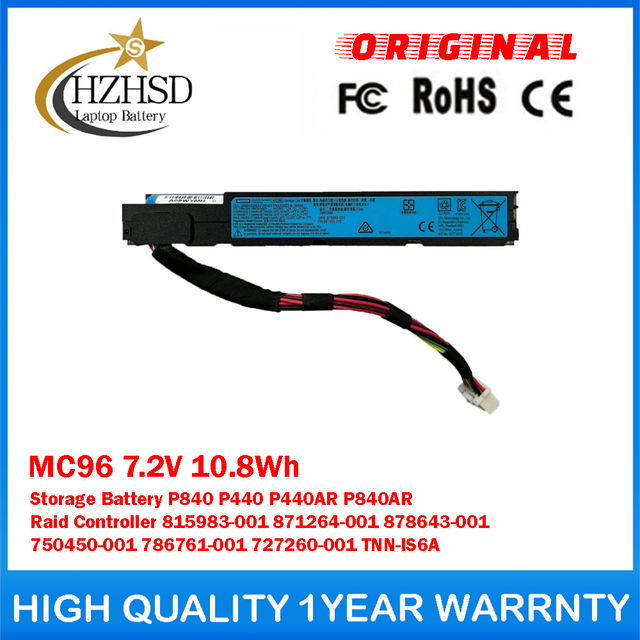 MC96 7.2V 10.8Wh Genuine Original Storage Battery For HP P840 P440 P440AR P840AR Raid Controller 815983-001 871264-001 878643-001 750450-001 786761-001 727260-001 TNN-IS6A