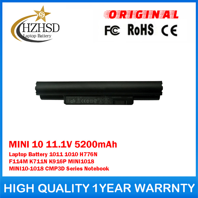 MINI10 11.1V 5200mAh Genuine Original Laptop Battery For Dell 1011 1010 H776N F114M K711N K916P MINI1018 MINI10-1018 CMP3D Series Notebook