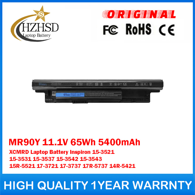 MR90Y 11.1V 65Wh 5400mAh XCMRD Genuine Original Laptop Battery For DELL Inspiron 15-3521 15-3531 15-3537 15-3542 15-3543 15R-5521 17-3721 17-3737 17R-5737 14R-5421