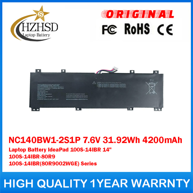 NC140BW1-2S1P 7.6V 31.92Wh 4200mAh Genuine Original Laptop Battery For Lenovo IdeaPad 100S-14IBR 14