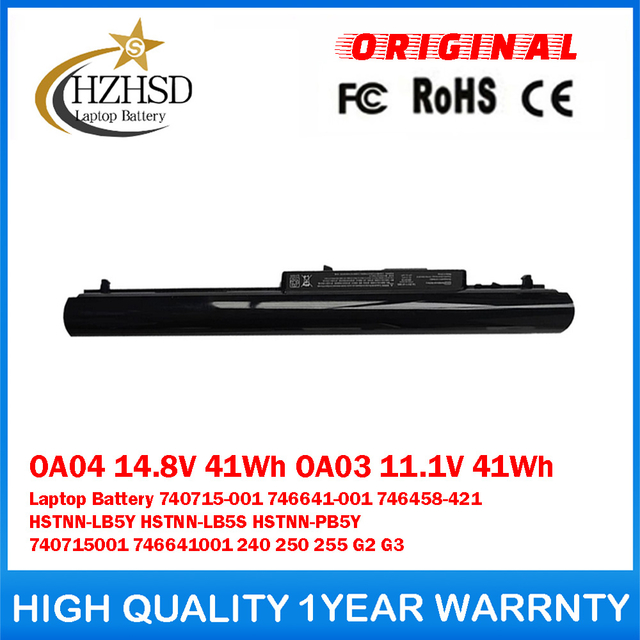 OA04 14.8V 41Wh OA03 11.1V 41Wh Genuine Original Laptop Battery For HP 740715-001 746641-001 746458-421 HSTNN-LB5Y HSTNN-LB5S HSTNN-PB5Y 740715001 746641001 240 250 255 G2 G3