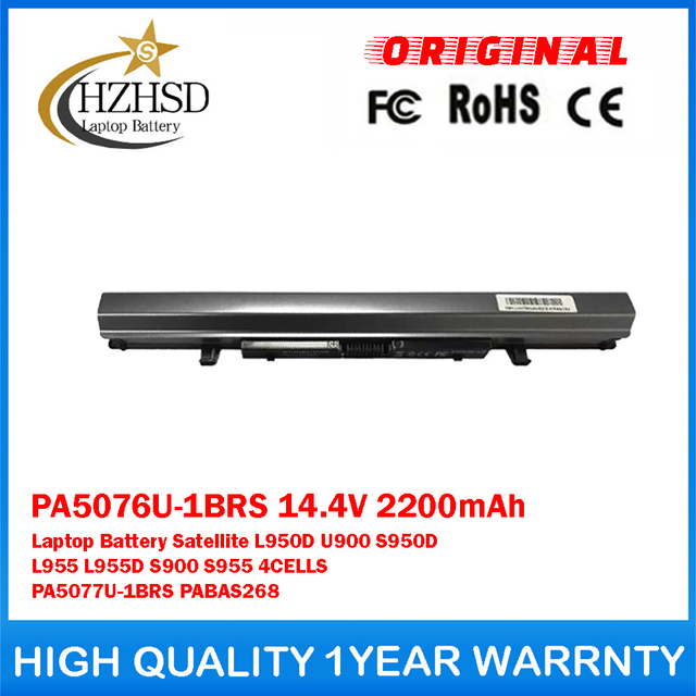 PA5076U-1BRS 14.4V 2200mAh Genuine Original Laptop Battery For Toshiba Satellite L950D U900 S950D L955 L955D S900 S955 4CELLS PA5077U-1BRS PABAS268