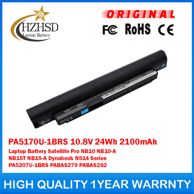 PA5170U-1BRS 10.8V 24Wh 2100mAh Genuine Original Laptop Battery For Toshiba Satellite Pro NB10 NB10-A NB15T NB15-A Dynabook N514 Series PA5207U-1BRS PABAS279 PABAS282