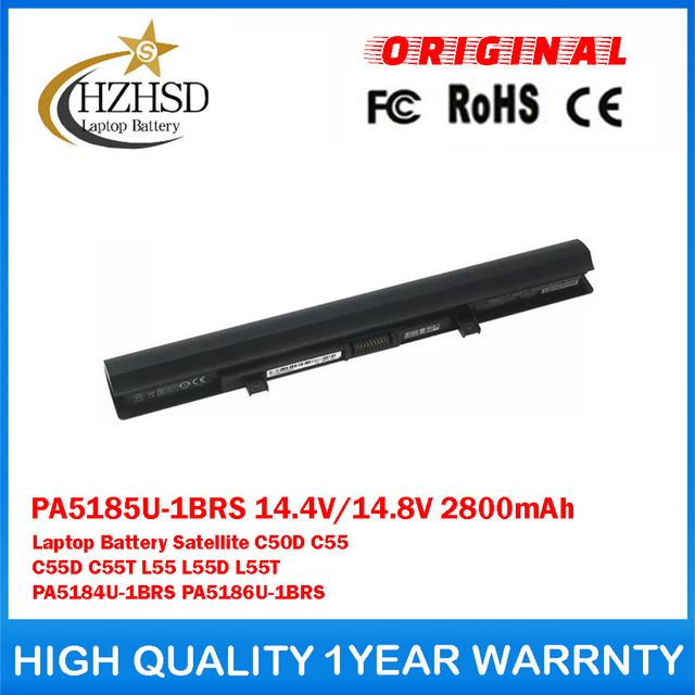 PA5185U-1BRS 14.4V/14.8V 2800mAh Genuine Original Laptop Battery For Toshiba Satellite C50D C55 C55D C55T L55 L55D L55T PA5184U-1BRS PA5186U-1BRS