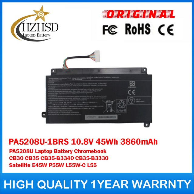 PA5208U-1BRS 10.8V 45Wh 3860mAh PA5208U Genuine Original Laptop Battery For Toshiba Chromebook CB30 CB35 CB35-B3340 CB35-B3330 Satellite E45W P55W L55W-C L55