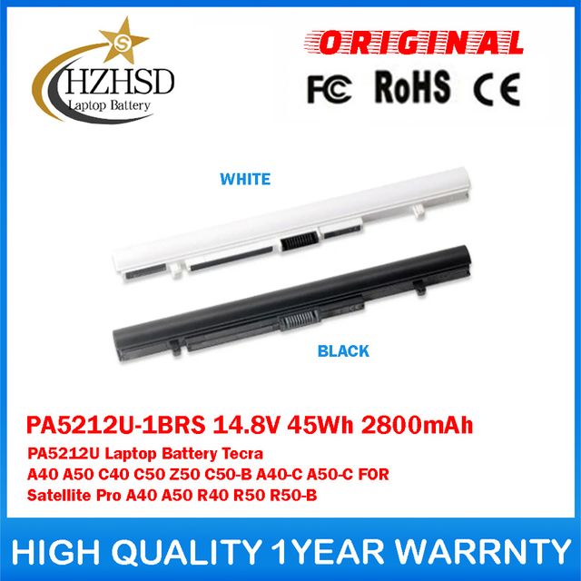 PA5212U-1BRS 14.8V 45Wh 2800mAh PA5212U Genuine Original Laptop Battery For Toshiba Tecra A40 A50 C40 C50 Z50 C50-B A40-C A50-C Satellite Pro A40 A50 R40 R50 R50-B