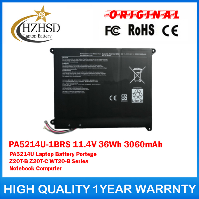 PA5214U-1BRS 11.4V 36Wh 3060mAh PA5214U Genuine Original Laptop Battery For Toshiba Portege Z20T-B Z20T-C WT20-B Series Notebook Computer