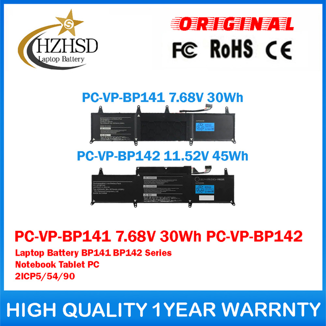 PC-VP-BP141 7.68V 30Wh PC-VP-BP142 11.52V 45Wh Genuine Original Laptop Battery For NEC BP141 BP142 Series Notebook Tablet PC 2ICP5/54/90