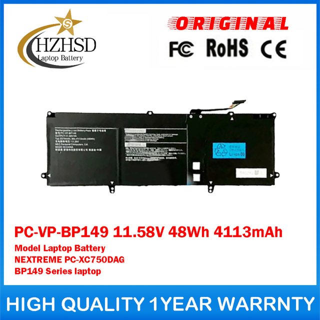 PC-VP-BP149 11.58V 48Wh 4113mAh Model Genuine Original Laptop Battery For NEC NEXTREME PC-XC750DAG BP149 Series laptop