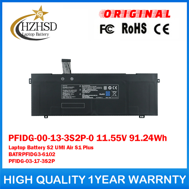 PFIDG-00-13-3S2P-0 11.55V 91.24Wh 7900mAh Genuine Original Laptop Battery For Getac S2 UMI Air S1 Plus BATRPFIDG3-6102 PFIDG-03-17-3S2P