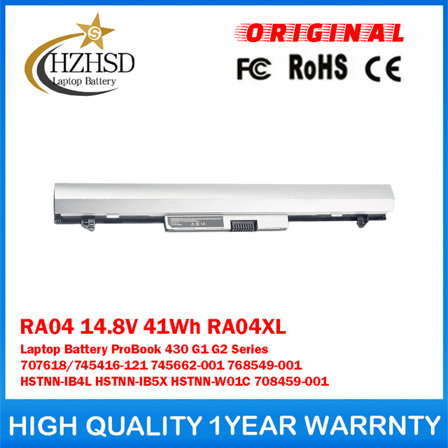 RA04 14.8V 41Wh RA04XL Genuine Original Laptop Battery For HP ProBook 430 G1 G2 Series 707618/745416-121 745662-001 768549-001 HSTNN-IB4L HSTNN-IB5X HSTNN-W01C 708459-001
