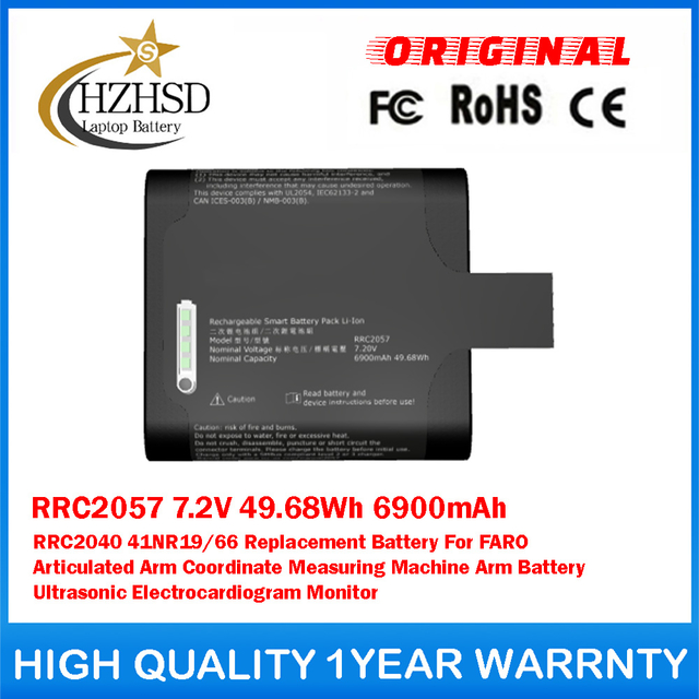 RRC2057 7.2V 49.68Wh 6900mAh RRC2040 41NR19/66 Replacement Battery For FARO Articulated Arm Coordinate Measuring Machine Arm Battery/Ultrasonic Electrocardiogram Monitor