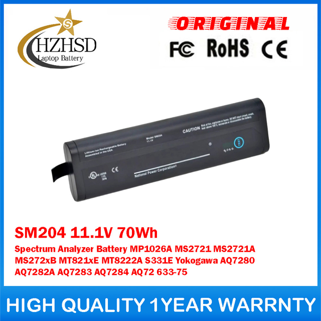 SM204 11.1V 70Wh Spectrum Analyzer Battery For Anritsu MP1026A MS2721 MS2721A MS272xB MT821xE MT8222A S331E Yokogawa AQ7280 AQ7282A AQ7283 AQ7284 AQ72 633-75