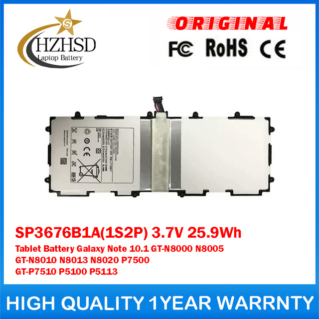 SP3676B1A(1S2P) 3.7V 25.9Wh 7000mAh Tablet Battery For Samsung Galaxy Note 10.1 GT-N8000 N8005 GT-N8010 N8013 N8020 P7500 GT-P7510 P5100 P5113