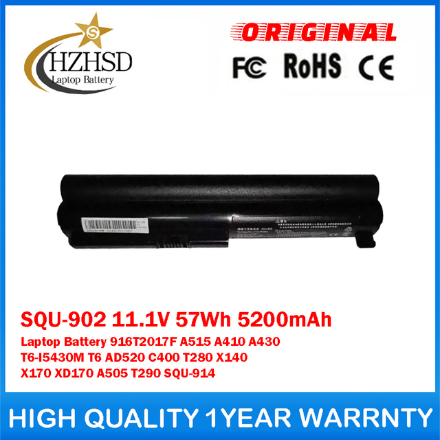 SQU-902 11.1V 57Wh 5200mAh Genuine Original Laptop Battery For LG 916T2017F A515 A410 A430 T6-I5430M T6 AD520 C400 T280 X140 X170 XD170 A505 T290 SQU-914