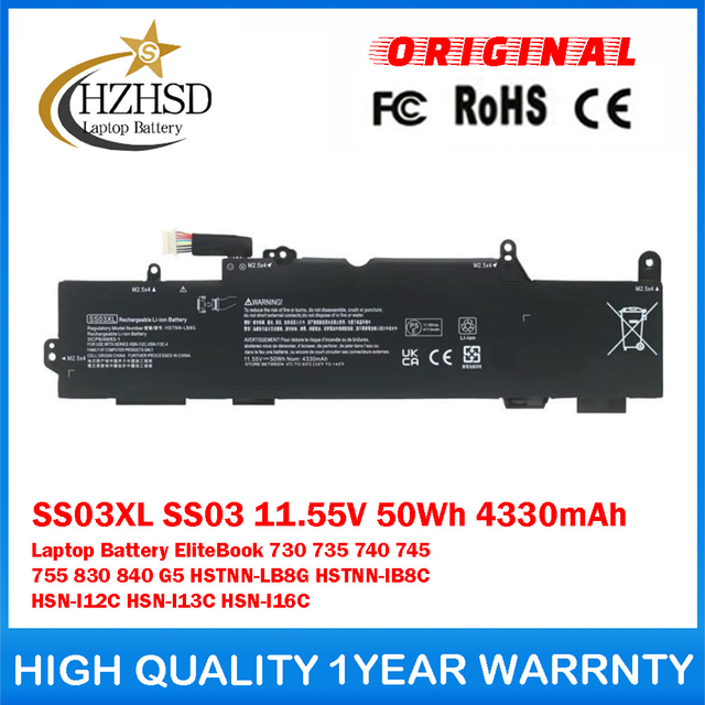 SS03XL SS03 11.55V 50Wh 4330mAh Genuine Original Laptop Battery For HP EliteBook 730 735 740 745 755 830 840 G5 HSTNN-LB8G HSTNN-IB8C HSN-I12C HSN-I13C HSN-I16C