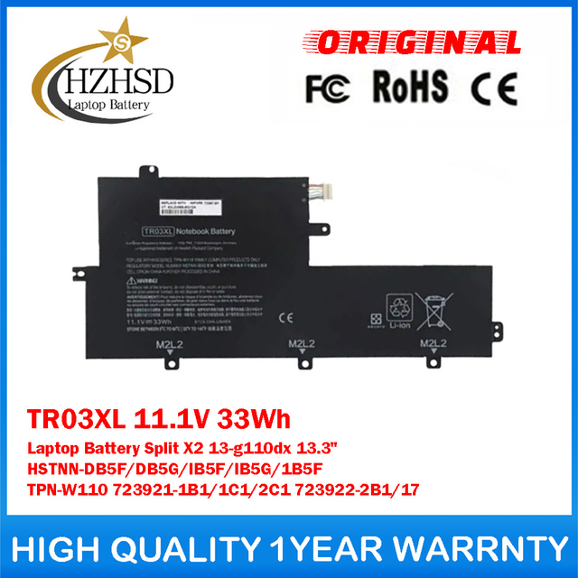 TR03XL 11.1V 33Wh Genuine Original Laptop Battery For HP Split X2 13-G110DX 13.3