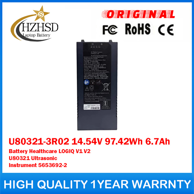 U80321-3R02 14.54V 97.42Wh 6.7Ah Battery For GE Healthcare LOGIQ V1 V2 U80321 Ultrasonic Instrument 5653692-2