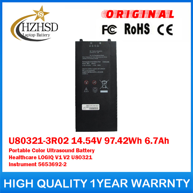 U80321-3R02 14.54V 97.42Wh 6.7Ah Portable Color Ultrasound Battery For GE Healthcare LOGIQ V1 V2 U80321 Instrument 5653692-2