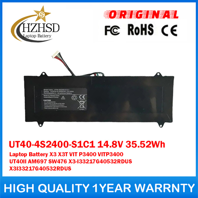 UT40-4S2400-S1C1 14.8V 35.52Wh 2400mAh Genuine Original Laptop Battery For Haier X3 X3T VIT P3400 VITP3400 UT40II AM697 SW476 X3-I33217G40532RDUS X3I33217G40532RDUS