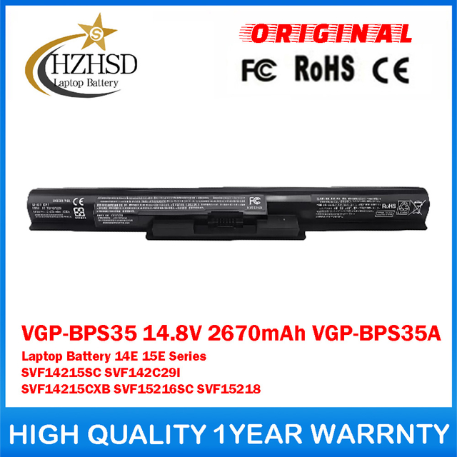 VGP-BPS35 14.8V 2670mAh VGP-BPS35A Genuine Original Laptop Battery For SONY VAIO 14E 15E Series SVF14215SC SVF142C29l SVF14215CXB SVF15216SC SVF15218