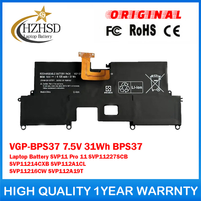 VGP-BPS37 7.5V 31Wh BPS37 Genuine Original Laptop Battery For SONY VAIO SVP11 Pro 11 SVP11227SCB SVP11214CXB SVP112A1CL SVP11216CW SVP112A19T