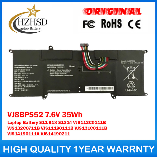 VJ8BPS52 7.6V 35Wh Genuine Original Laptop Battery For Sony Vaio S11 S13 S1X14 VJS112C0111B VJS132C0711B VJS11190111B VJS131C0111B VJS14190111A VJS14190211