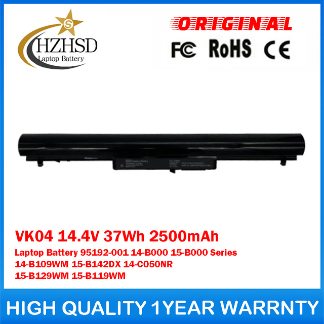 VK04 14.4V 37Wh 2500mAh Genuine Original Laptop Battery For HP Pavilion Series 695192-001 14-B000 15-B000 Series 14-B109WM 15-B142DX 14-C050NR 15-B129WM 15-B119WM