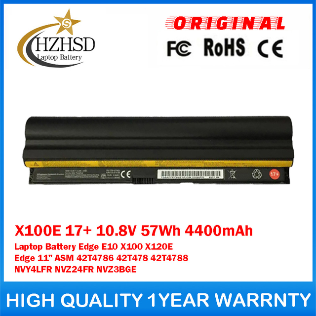 X100E 17+ 10.8V 57Wh 4400mAh Genuine Original Laptop Battery For Lenovo Edge E10 X100 X120E Edge 11