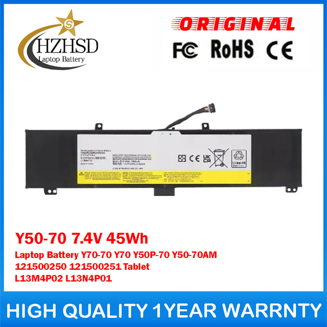Y50-70 7.4V 45Wh Genuine Original Laptop Battery For Lenovo Y70-70 Y70 Y50P-70 Y50-70AM 121500250 121500251 Tablet L13M4P02 L13N4P01